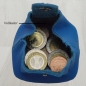 Preview: Praktische handliche kleine Mini VOLL LEDER Münzbörse Schüttelbörse Portemonnaie für Kleingeld/Kinder Geldbeutel (Königsblau)